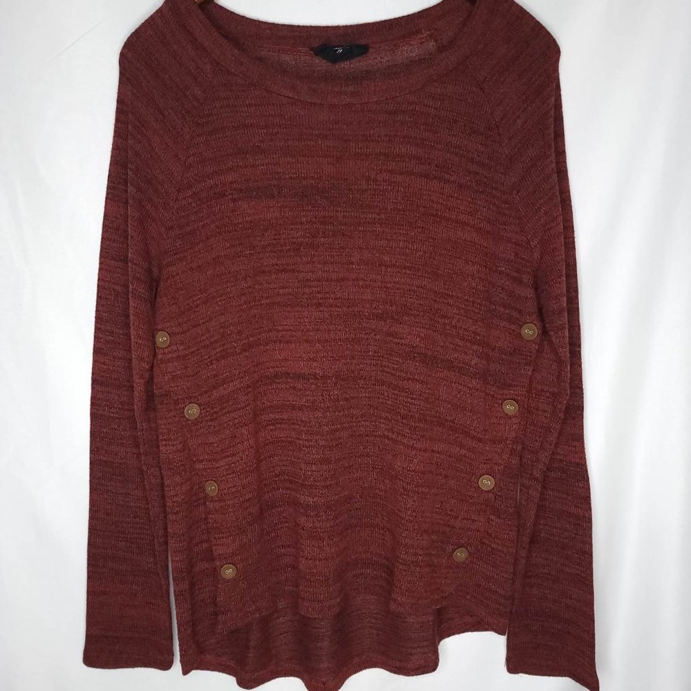 Sweet Wanderer Women's Large Long Sleeve Sweater with Button Detail